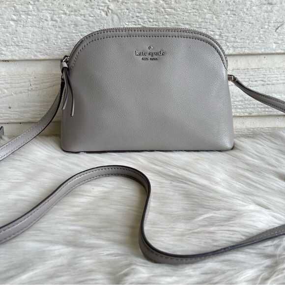 kate spade Handbags - KATE SPADE Grey Leather Patterson Drive Dome Crossbody Messenger Bag Mulberry